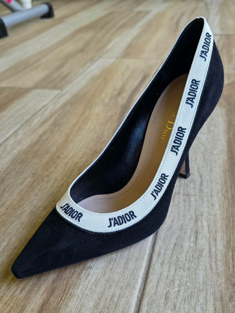 Dior J'adior Black Suede Pump Shoes Eur. 38